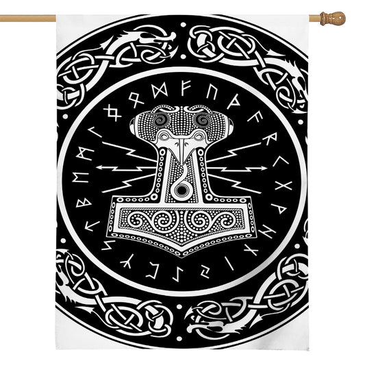 Mjolnir Norse Mythology Print House Flag