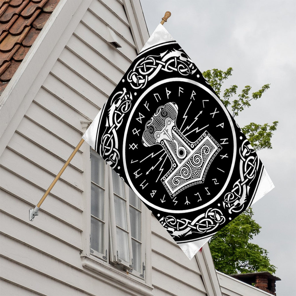 Mjolnir Norse Mythology Print House Flag