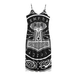 Mjolnir Norse Mythology Print Jersey Midi Cami Dress