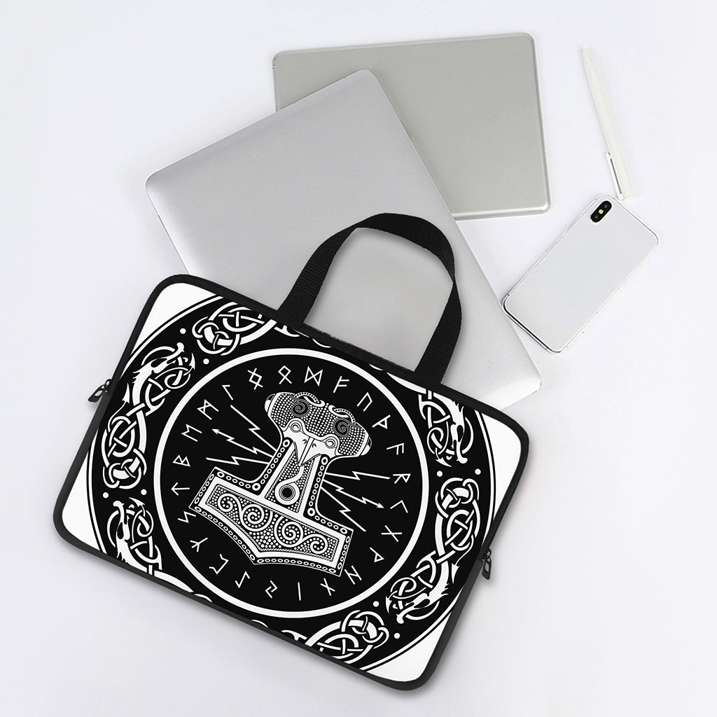 Mjolnir Norse Mythology Print Laptop Sleeve With Handle