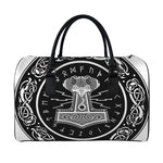 Mjolnir Norse Mythology Print Leather Duffle Bag