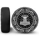 Mjolnir Norse Mythology Print Leather Spare Tire Cover