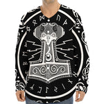 Mjolnir Norse Mythology Print Long Sleeve Baseball Jersey