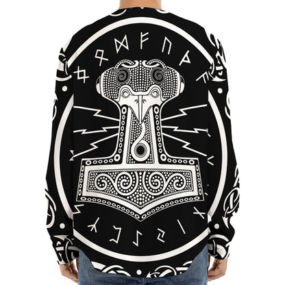 Mjolnir Norse Mythology Print Long Sleeve Baseball Jersey
