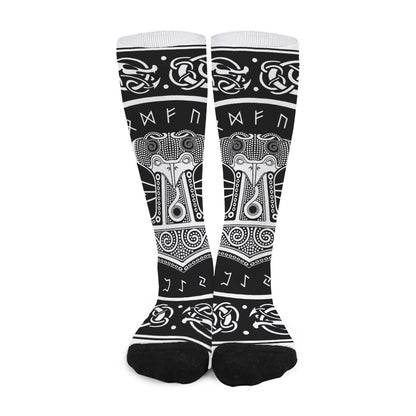 Mjolnir Norse Mythology Print Long Socks