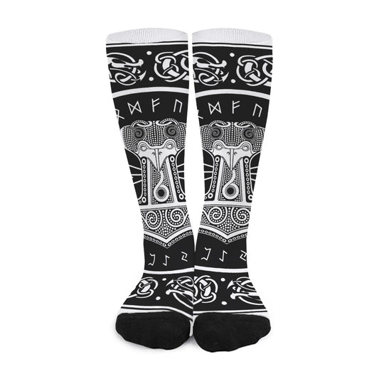 Mjolnir Norse Mythology Print Long Socks