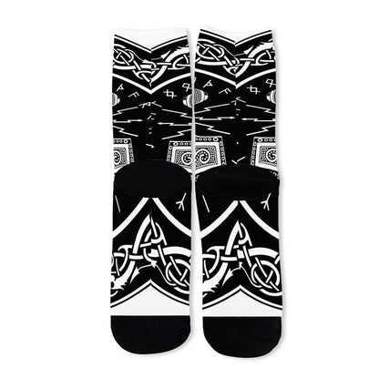 Mjolnir Norse Mythology Print Long Socks