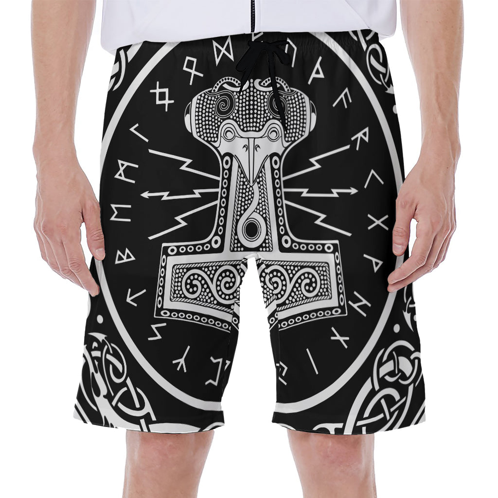 Mjolnir Norse Mythology Print Men's Beach Shorts