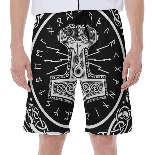 Mjolnir Norse Mythology Print Men's Beach Shorts