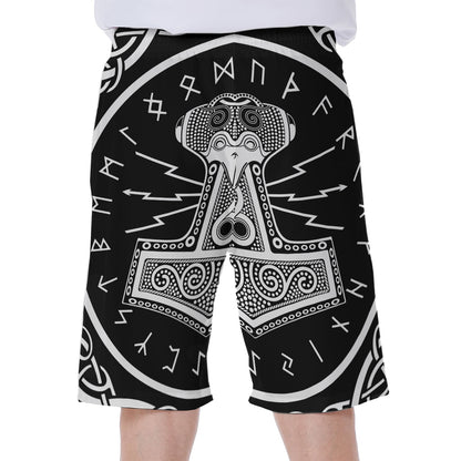 Mjolnir Norse Mythology Print Men's Beach Shorts