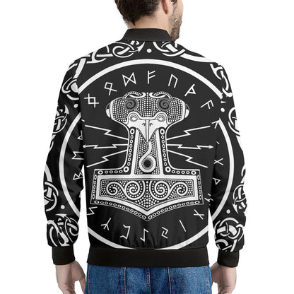 Mjolnir Norse Mythology Print Men's Bomber Jacket