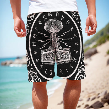 Mjolnir Norse Mythology Print Men's Cargo Shorts