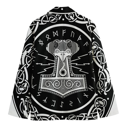 Mjolnir Norse Mythology Print Men's Cotton Blazer