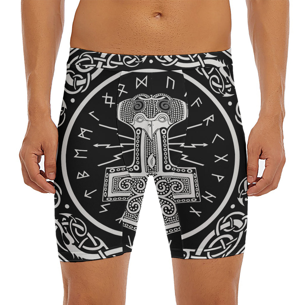 Mjolnir Norse Mythology Print Men's Long Boxer Briefs