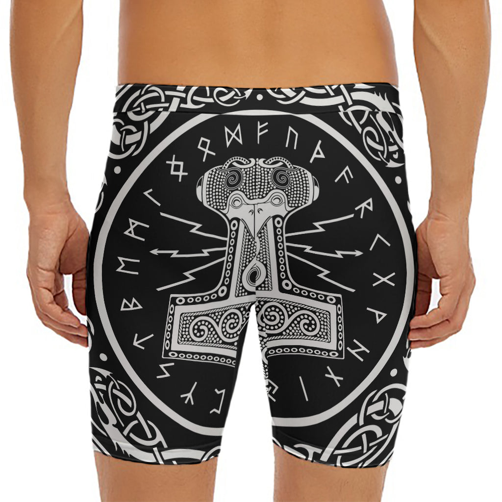 Mjolnir Norse Mythology Print Men's Long Boxer Briefs