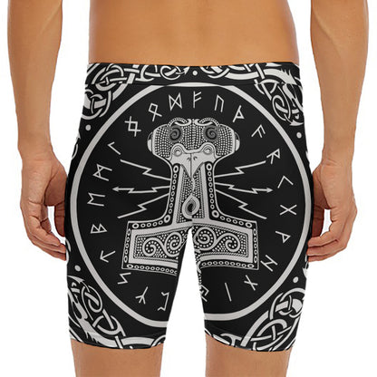 Mjolnir Norse Mythology Print Men's Long Boxer Briefs