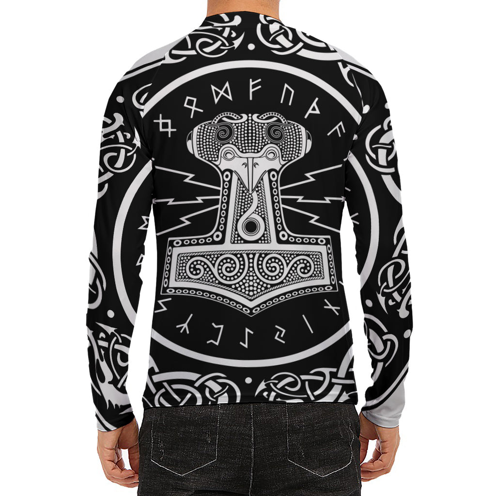 Mjolnir Norse Mythology Print Men's Long Sleeve Rash Guard