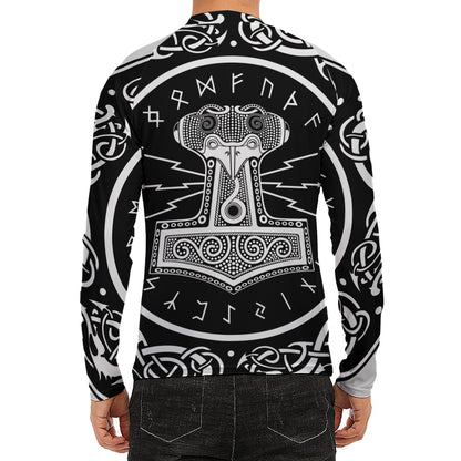 Mjolnir Norse Mythology Print Men's Long Sleeve Rash Guard