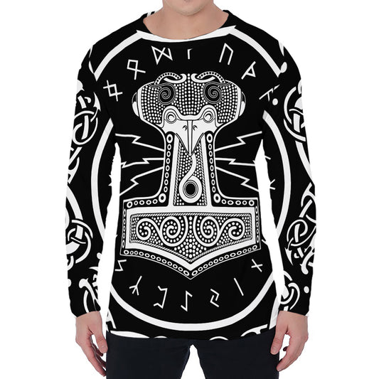 Mjolnir Norse Mythology Print Men's Long Sleeve T-Shirt