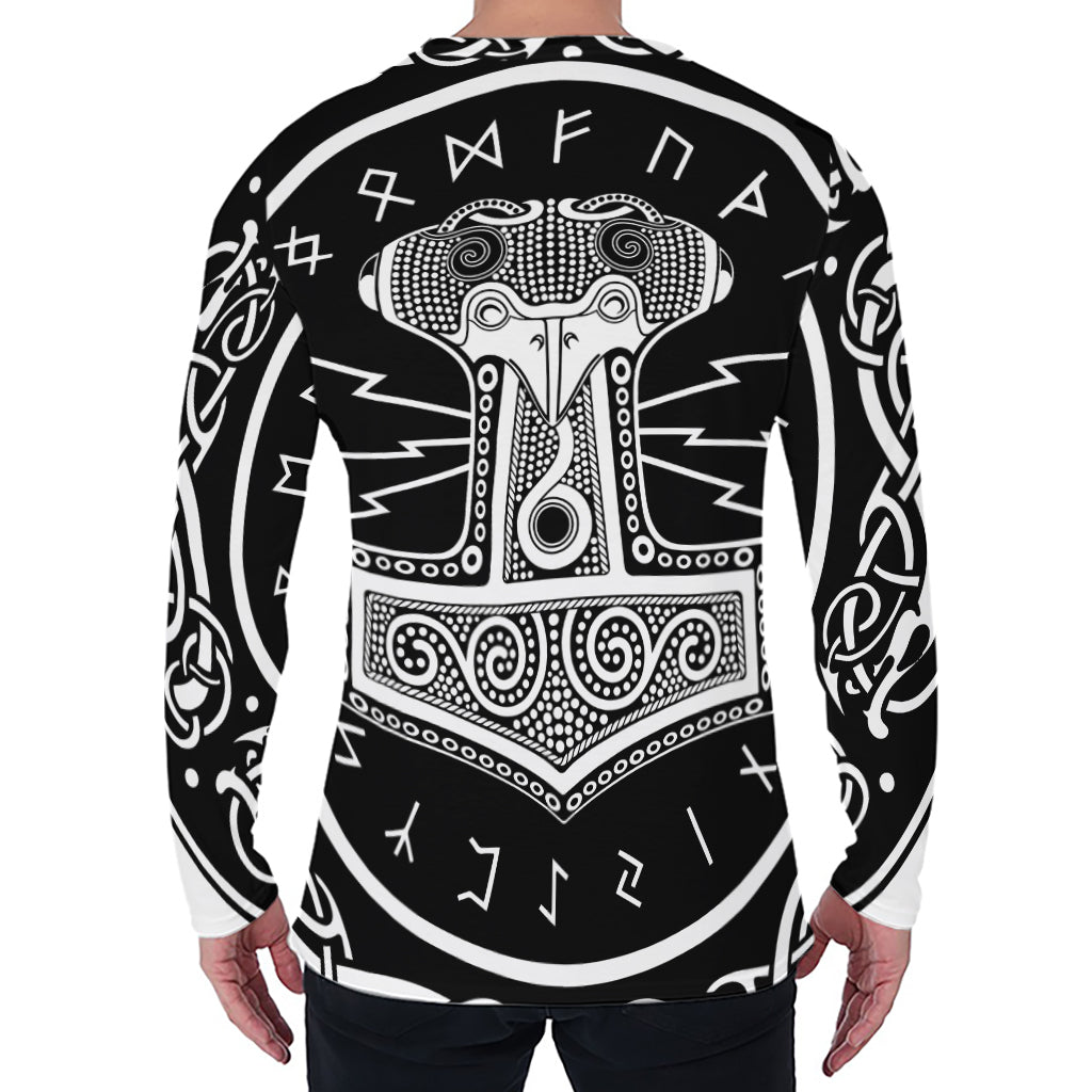 Mjolnir Norse Mythology Print Men's Long Sleeve T-Shirt