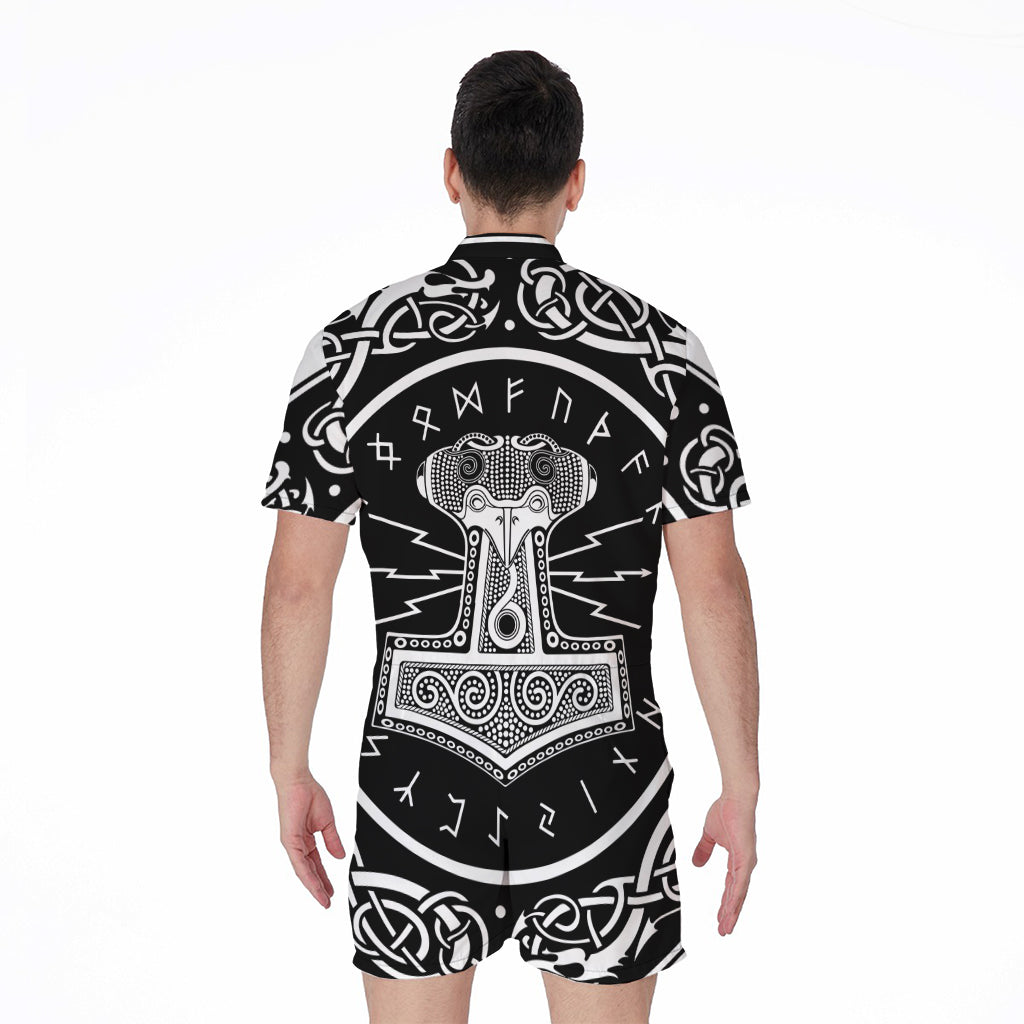 Mjolnir Norse Mythology Print Men's Rompers