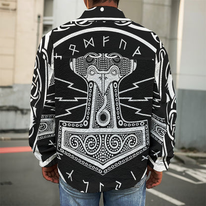 Mjolnir Norse Mythology Print Men's Shirt Jacket