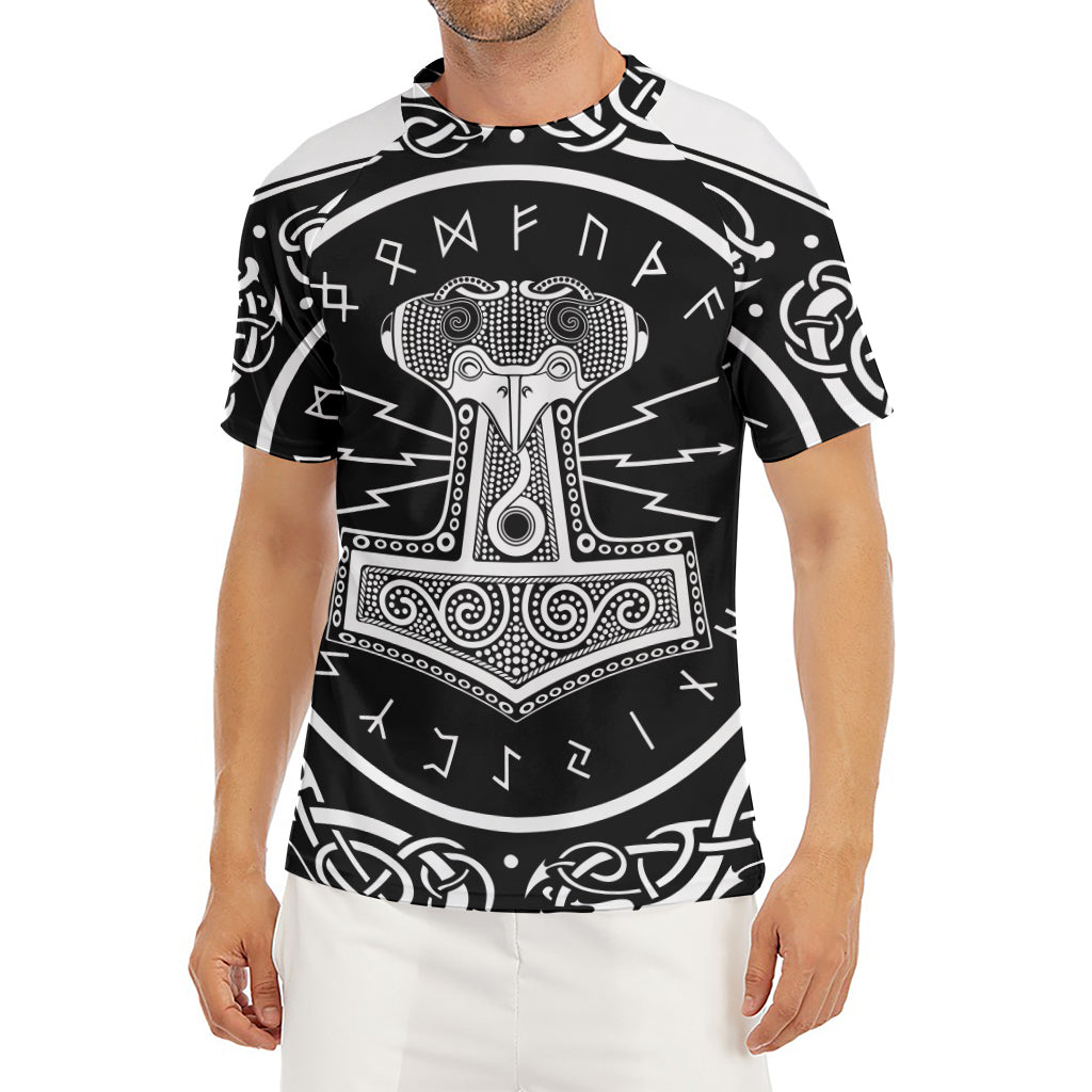 Mjolnir Norse Mythology Print Men's Short Sleeve Rash Guard