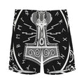Mjolnir Norse Mythology Print Men's Athletic Shorts