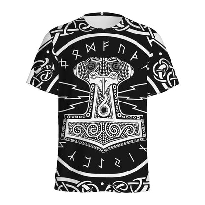 Mjolnir Norse Mythology Print Men's Sports T-Shirt