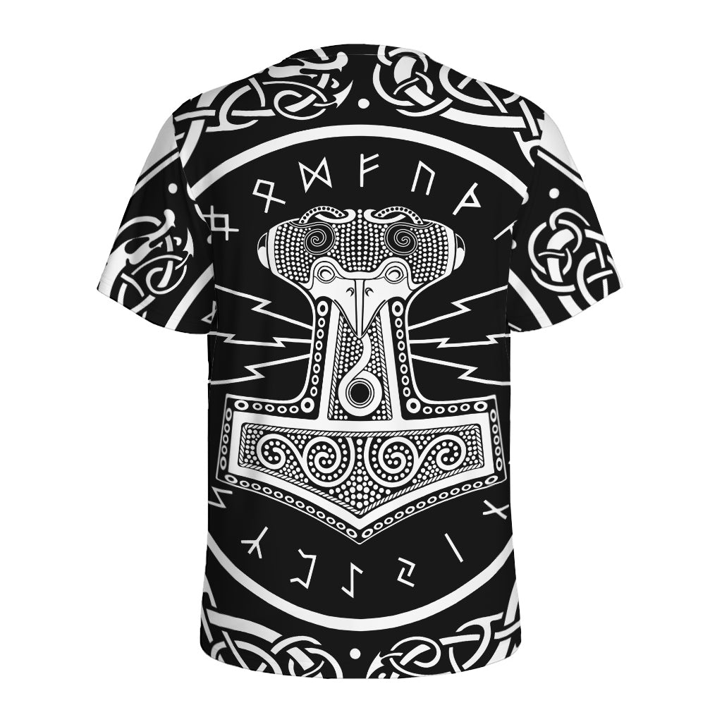 Mjolnir Norse Mythology Print Men's Sports T-Shirt