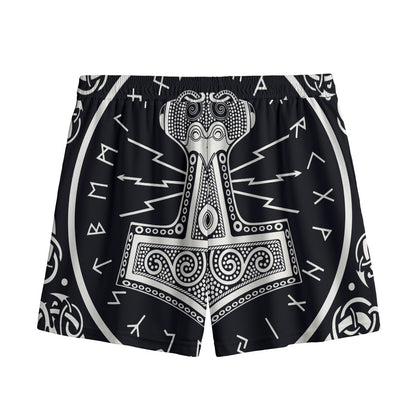 Mjolnir Norse Mythology Print Mesh Shorts