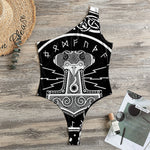 Mjolnir Norse Mythology Print One Shoulder Bodysuit