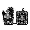 Mjolnir Norse Mythology Print Oven Mitt And Pot Holder Set