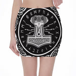 Mjolnir Norse Mythology Print Pencil Mini Skirt