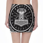 Mjolnir Norse Mythology Print Pencil Mini Skirt