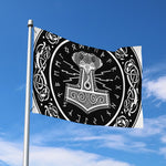 Mjolnir Norse Mythology Print Polyester Flag