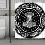 Mjolnir Norse Mythology Print Polyester Shower Curtain