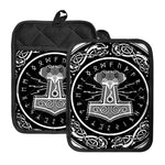 Mjolnir Norse Mythology Print Pot Holders With Pocket