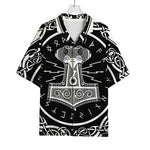 Mjolnir Norse Mythology Print Rayon Hawaiian Shirt