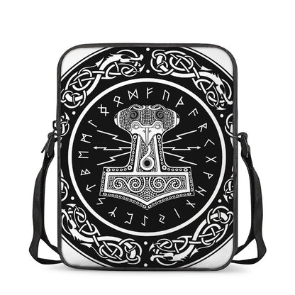 Mjolnir Norse Mythology Print Rectangular Crossbody Bag