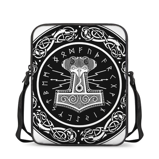 Mjolnir Norse Mythology Print Rectangular Crossbody Bag