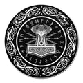 Mjolnir Norse Mythology Print Round Blanket