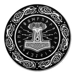 Mjolnir Norse Mythology Print Round Blanket