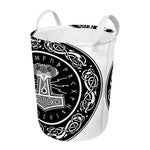Mjolnir Norse Mythology Print Round Laundry Basket