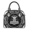Mjolnir Norse Mythology Print Shoulder Handbag
