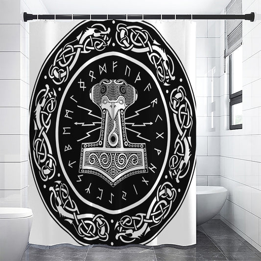 Mjolnir Norse Mythology Print Shower Curtain