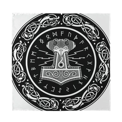 Mjolnir Norse Mythology Print Silk Bandana