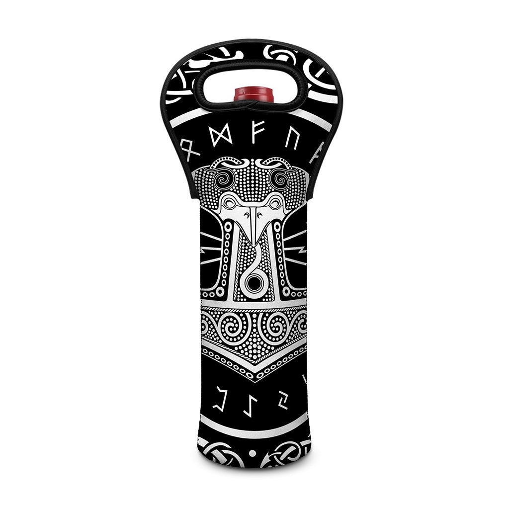 Mjolnir Norse Mythology Print Single Neoprene Wine Tote
