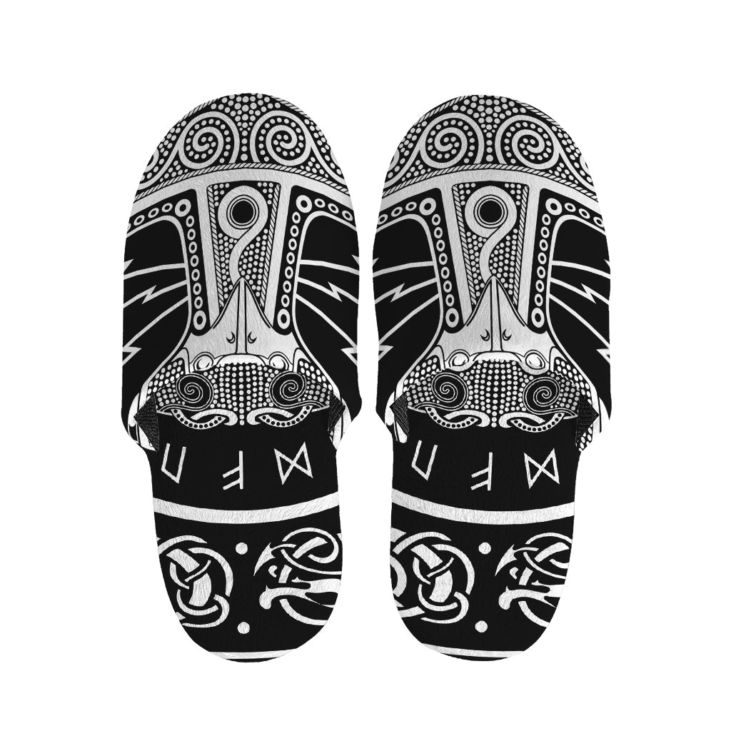 Mjolnir Norse Mythology Print Slippers