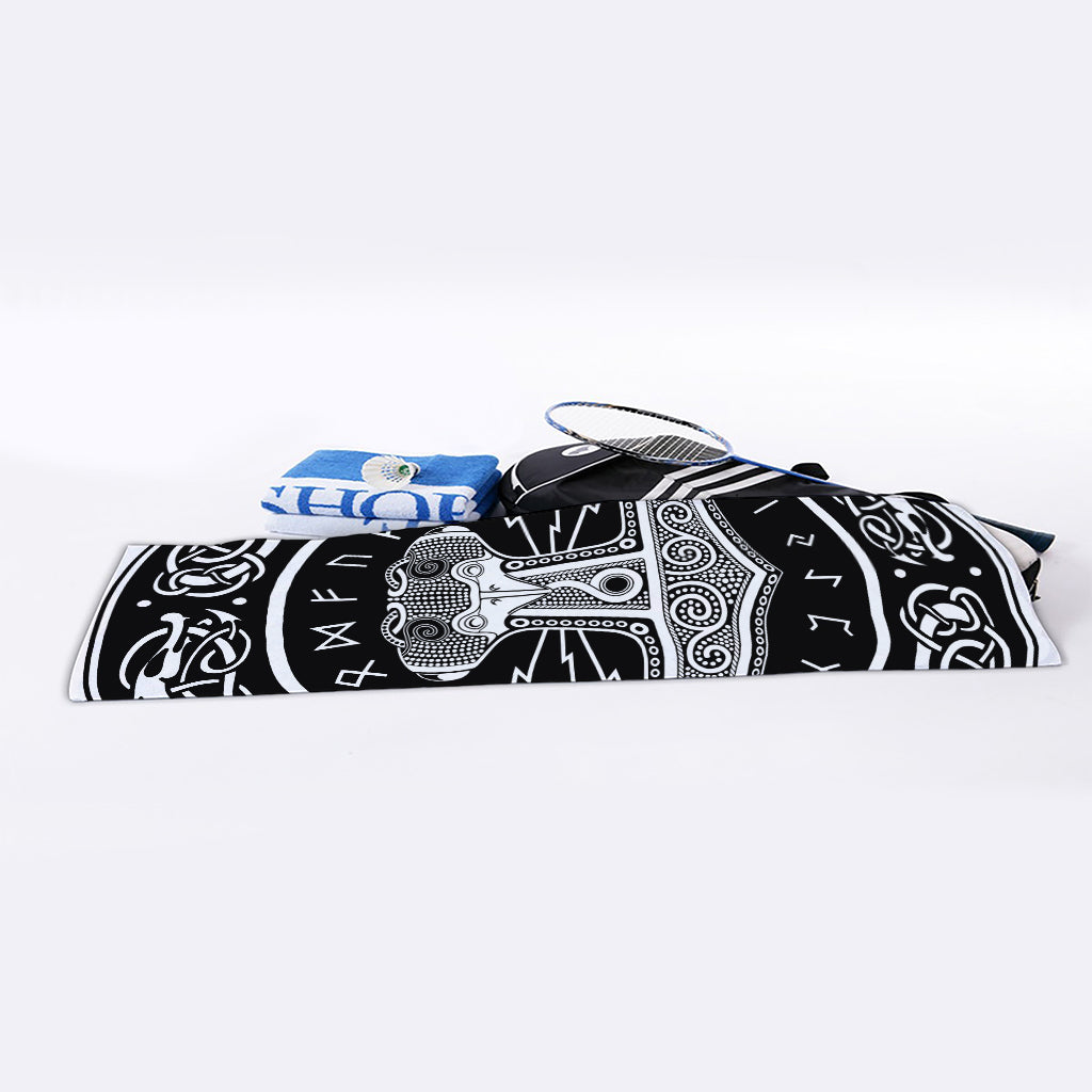 Mjolnir Norse Mythology Print Sports Towel